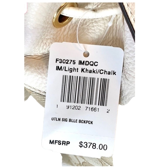 COACH F30275 Outline Signature Billie Khaki Chalk Jacquard Backpack - Picture 11 of 14